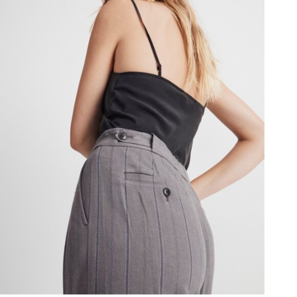 Madewell The Harlow Low-Slung Wide-Leg Pant in Pinstripe | Size 4 - Picture 2 of 8